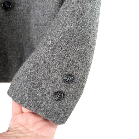 Vintage Saks Fifth Avenue Gray Wool Blazer Jacket One Button Front, Size Medium - Picture 9 of 11